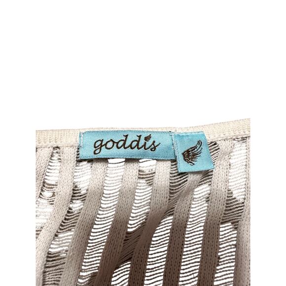 Goddis Knits White Lightweight Beachy Cover Up Top Size Medium Large - Picture 3 of 4